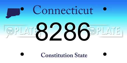 8286 Connecticut License Plate