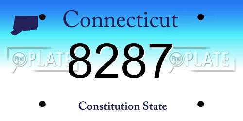 8287 Connecticut License Plate