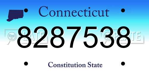 8287538 Connecticut License Plate