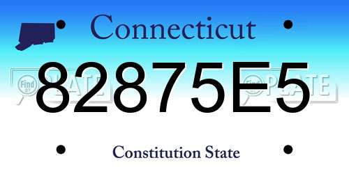 82875E5 Connecticut License Plate
