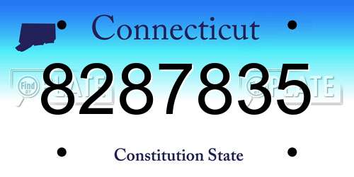 8287835 Connecticut License Plate