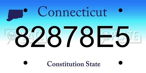 82878E5 Connecticut License Plate