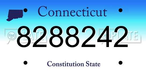 8288242 Connecticut License Plate