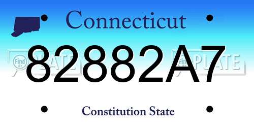 82882A7 Connecticut License Plate