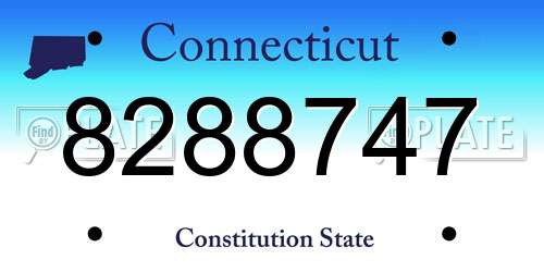 8288747 Connecticut License Plate