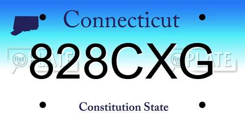 828CXG Connecticut License Plate