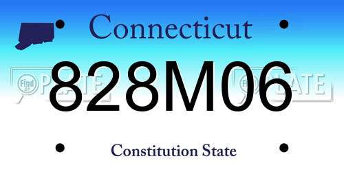 828M06 Connecticut License Plate