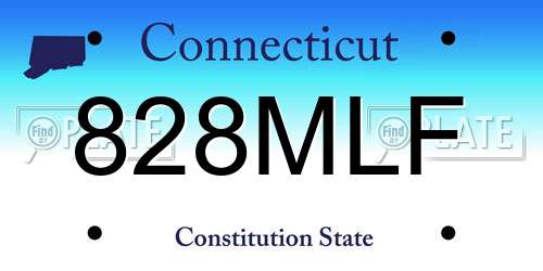 828MLF Connecticut License Plate