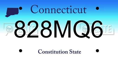 828MQ6 Connecticut License Plate