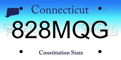 828MQG Connecticut License Plate