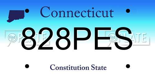 828PES Connecticut License Plate