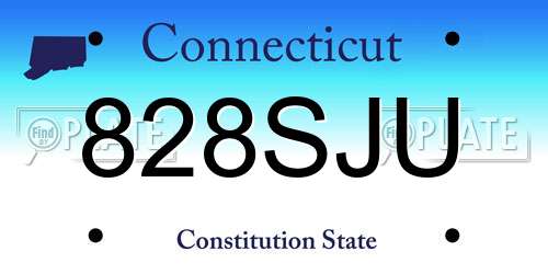 828SJU Connecticut License Plate