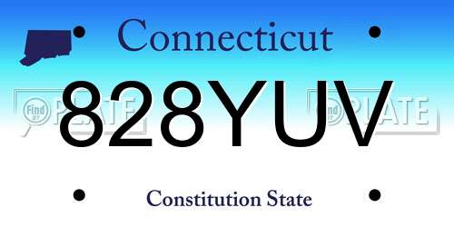 828YUV Connecticut License Plate