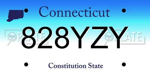 828YZY Connecticut License Plate