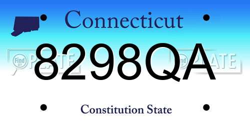 8298QA Connecticut License Plate