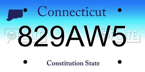 829AW5 Connecticut License Plate