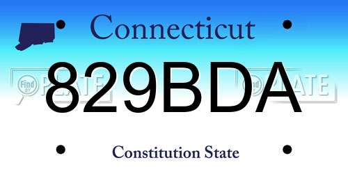 829BDA Connecticut License Plate