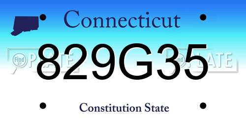 829G35 Connecticut License Plate