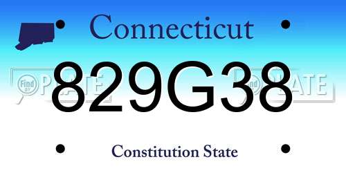 829G38 Connecticut License Plate