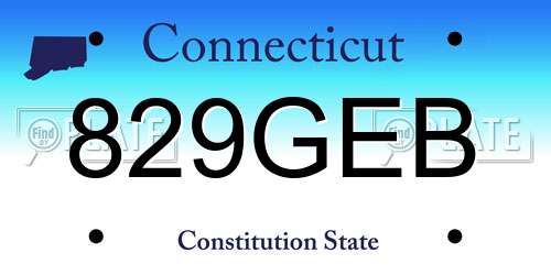 829GEB Connecticut License Plate
