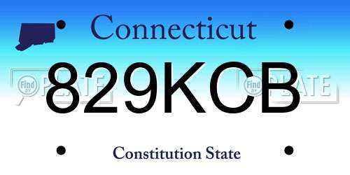 829KCB Connecticut License Plate