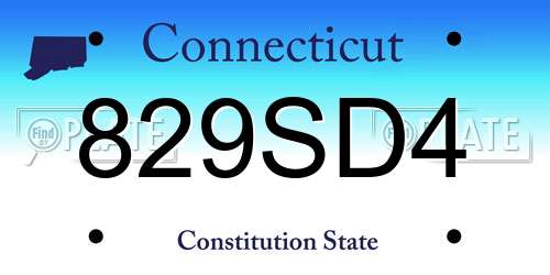 829SD4 Connecticut License Plate