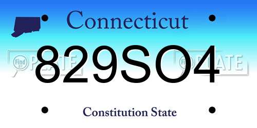 829SO4 Connecticut License Plate
