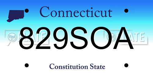 829SOA Connecticut License Plate