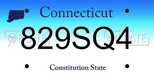 829SQ4 Connecticut License Plate