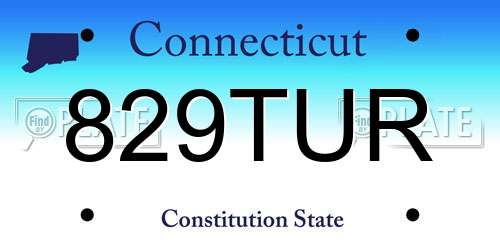 829TUR Connecticut License Plate