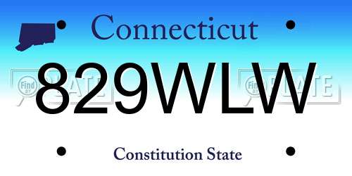 829WLW Connecticut License Plate