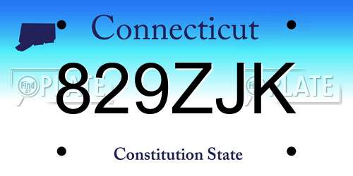 829ZJK Connecticut License Plate