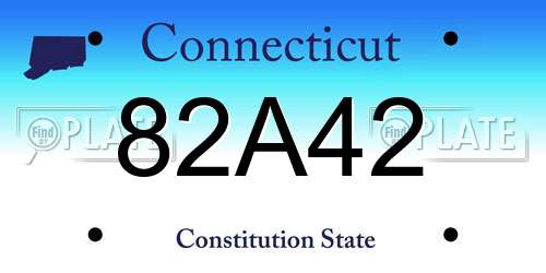 82A42 Connecticut License Plate
