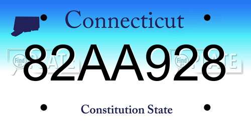82AA928 Connecticut License Plate