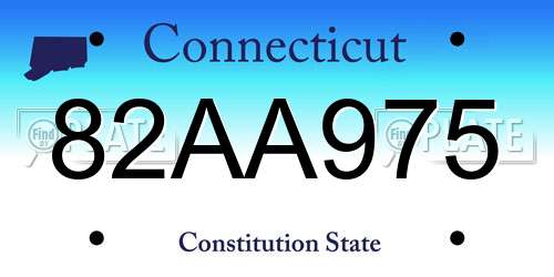 82AA975 Connecticut License Plate