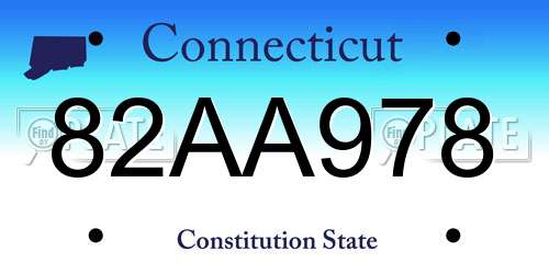 82AA978 Connecticut License Plate