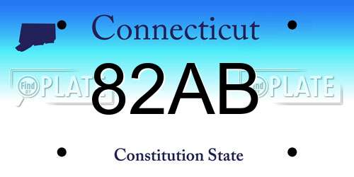 82AB Connecticut License Plate