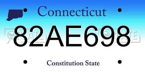 82AE698 Connecticut License Plate