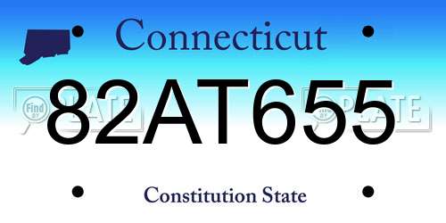 82AT655 Connecticut License Plate