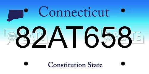 82AT658 Connecticut License Plate