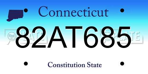 82AT685 Connecticut License Plate