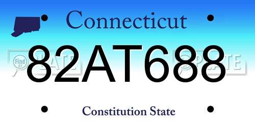 82AT688 Connecticut License Plate