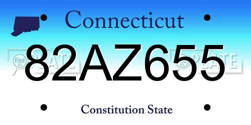 82AZ655 Connecticut License Plate