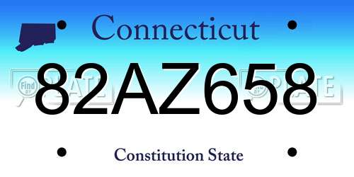 82AZ658 Connecticut License Plate