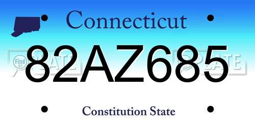 82AZ685 Connecticut License Plate
