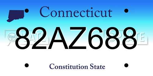 82AZ688 Connecticut License Plate