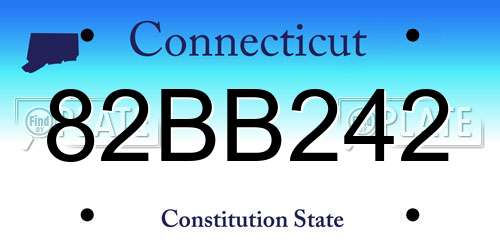 82BB242 Connecticut License Plate