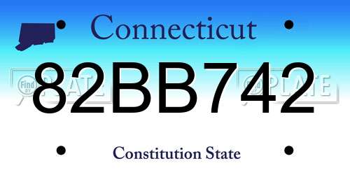82BB742 Connecticut License Plate
