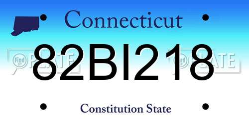 82BI218 Connecticut License Plate