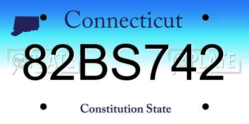 82BS742 Connecticut License Plate